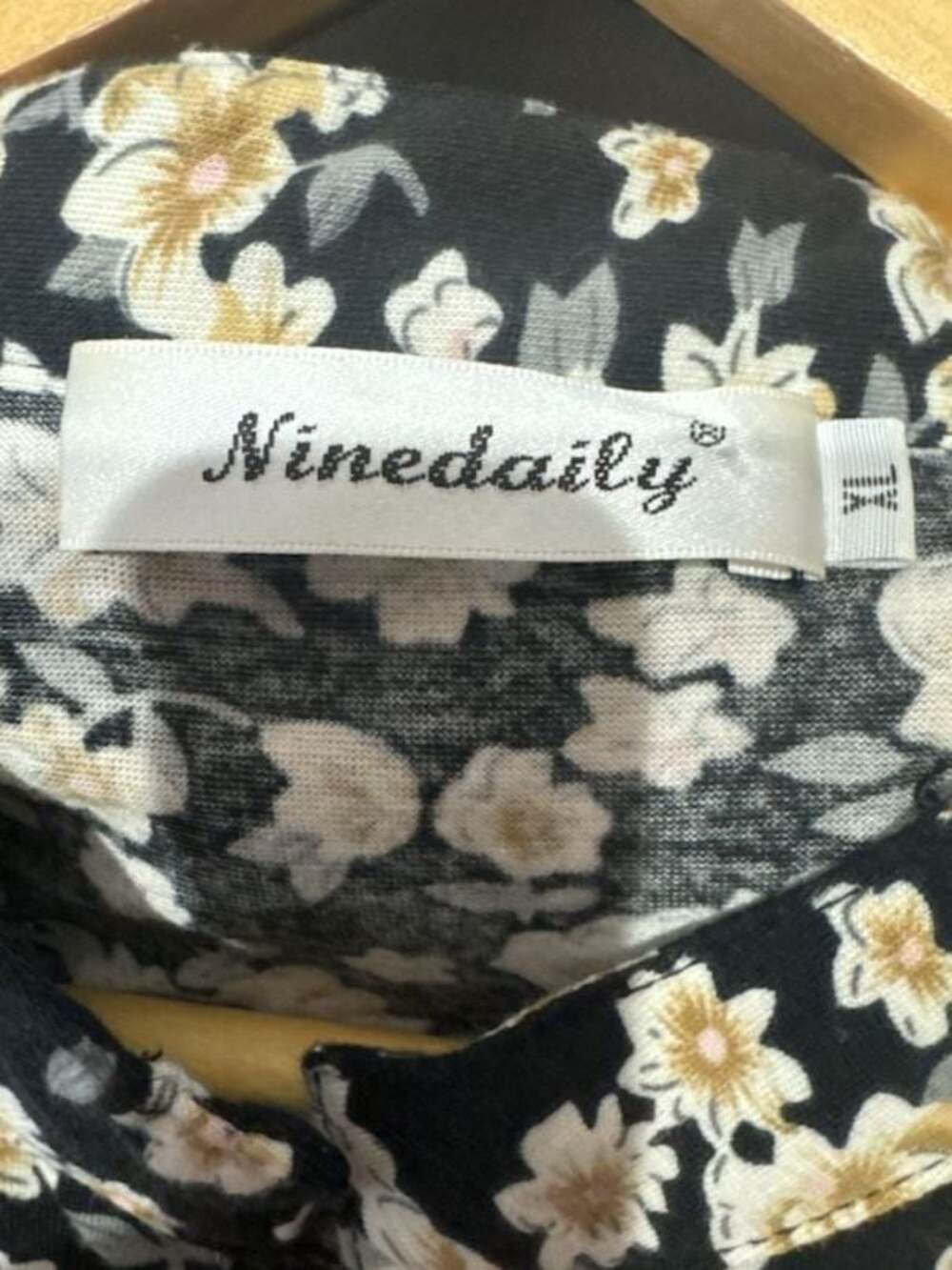 Y642  Ninedaily Women's Floral Print 3/4 Sleeve 1/2 Zip Tunic Top